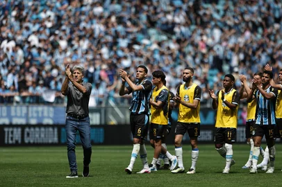 PORTO ALEGRE, RS, BRASIL, 20-09-2026: Grêmio x Palmeiras, partida válida pela 28ª rodada do Brasileirão 2026. O jogo ocorre na Arena, em Porto Alegre. Foto: Renan Mattos/Grupo RBS<!-- NICAID(16369684) -->