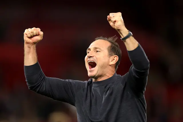 Frank Lampard, Manager of Coventry City, celebrates after the Premier League 2026/27 match between Nottingham Forest FC and Coventry City at City Ground.